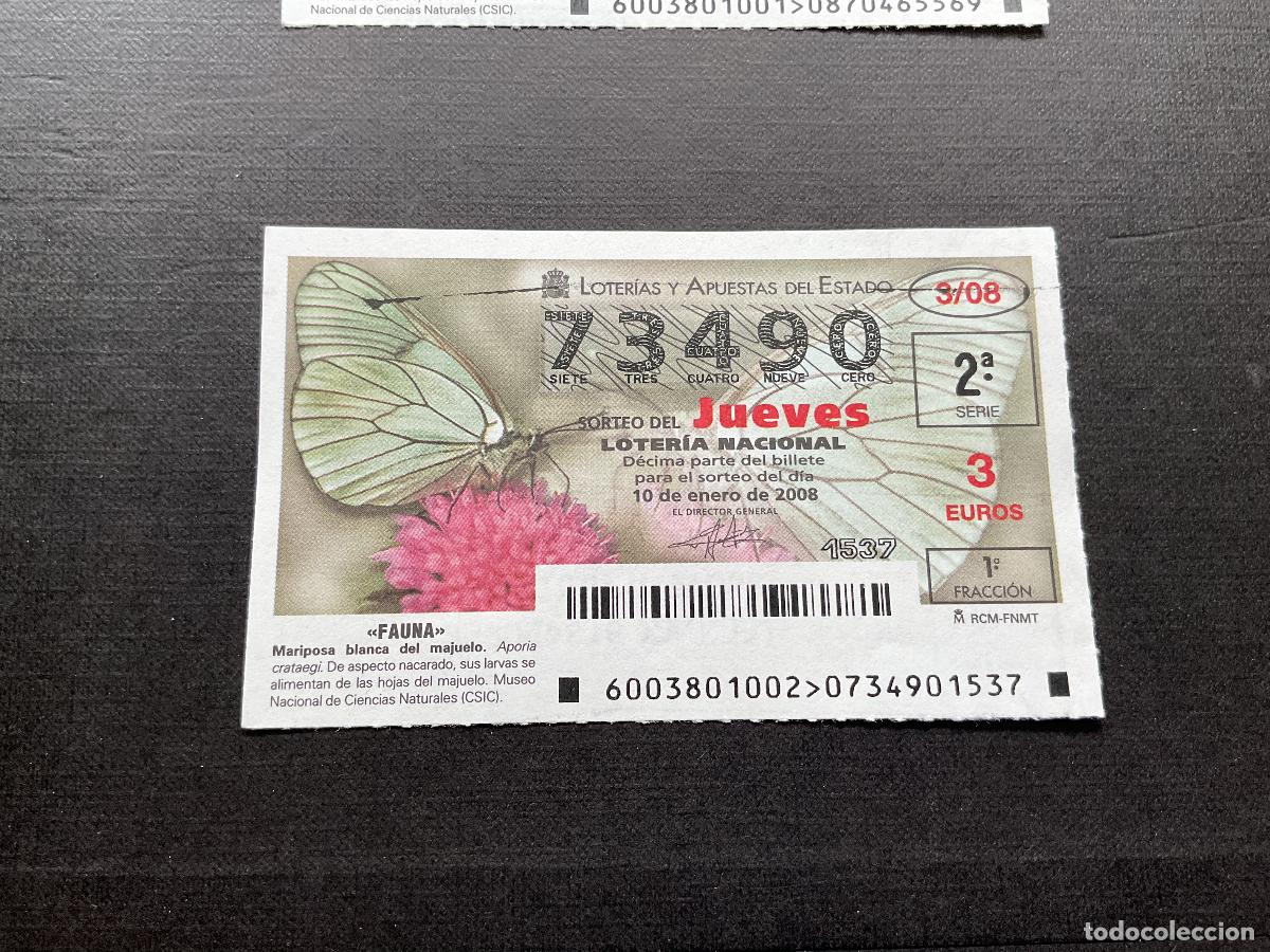 National Spanish Lottery: DECIMO LOTERIA JUEVES N&ordm; 73490 SORTEO 03 A&Ntilde;O 2008