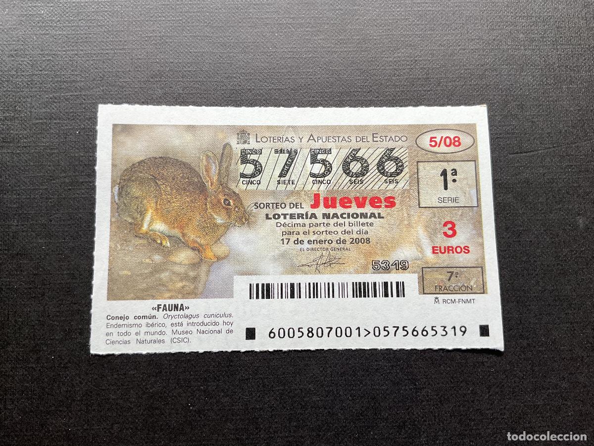 Loterie Nationale: DECIMO LOTERIA JUEVES N&ordm; 57566 SORTEO 05 A&Ntilde;O 2008