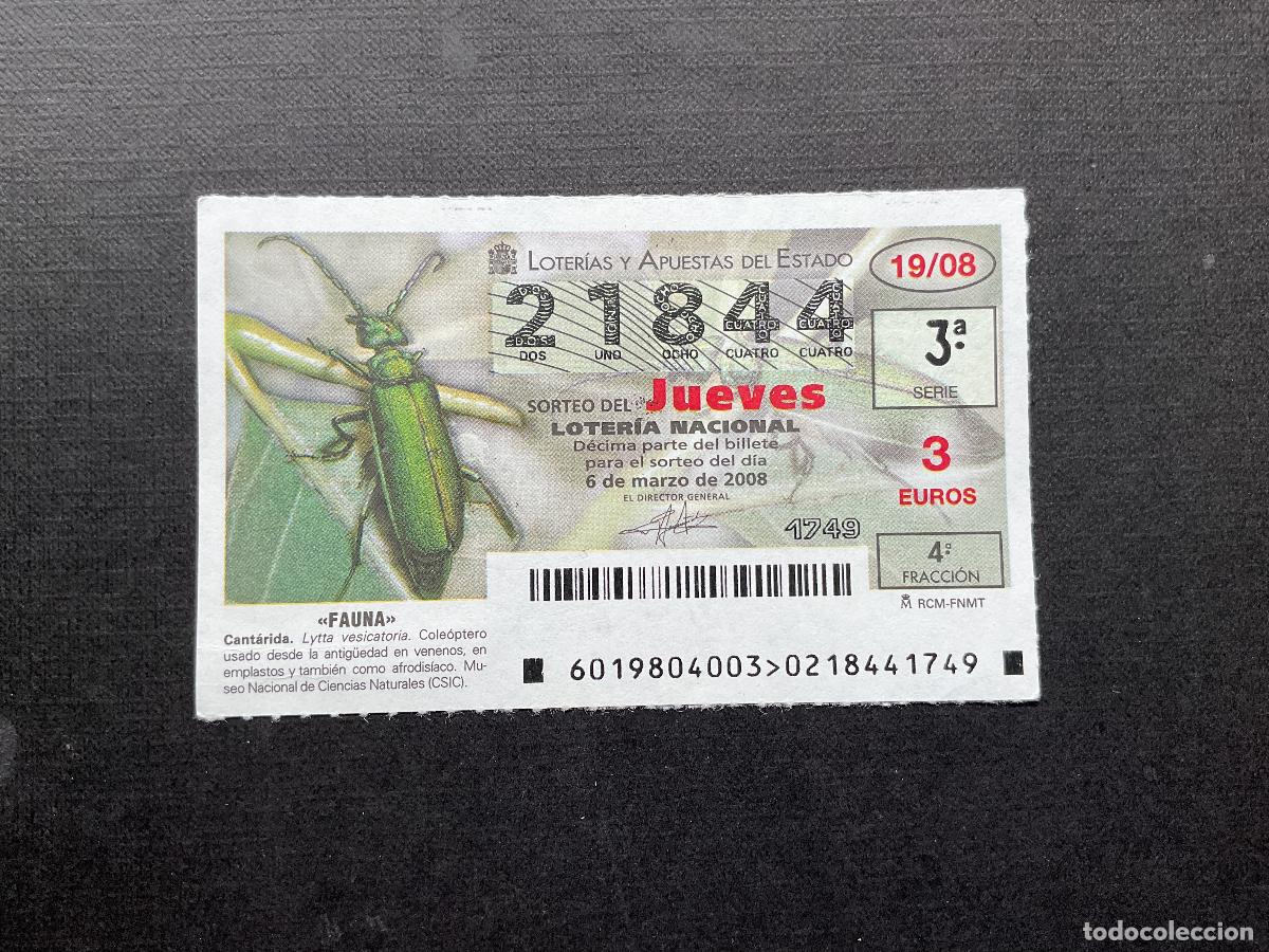 Loterie Nationale: DECIMO LOTERIA JUEVES N&ordm; 21844 SORTEO 19 A&Ntilde;O 2008