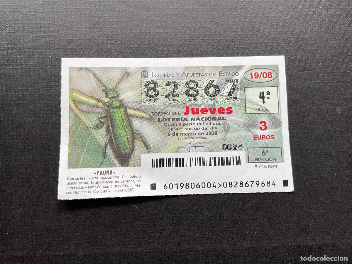 Loterie Nationale: DECIMO LOTERIA JUEVES N&ordm; 82867 SORTEO 19 A&Ntilde;O 2008