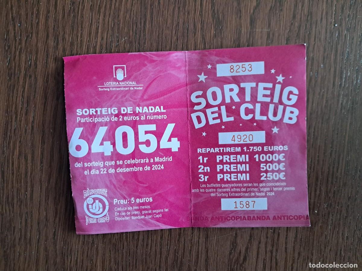 National Spanish Lottery: participaci&oacute;n de loter&iacute;a de navidad, club de b&agrave;quet Joan Cap&oacute;, Felantix, Mallorca, a&ntilde;o 2024