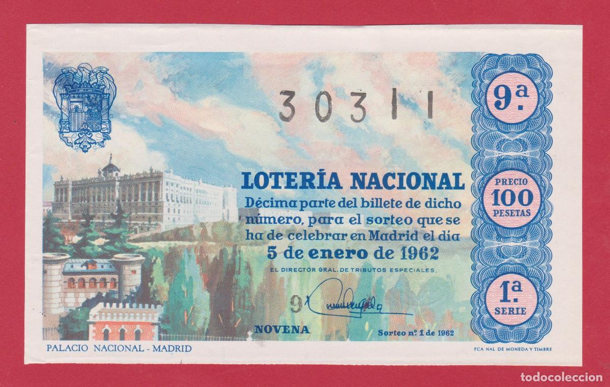 Lotaria Nacional: LOTERIA SORTEO 1 DE 1962