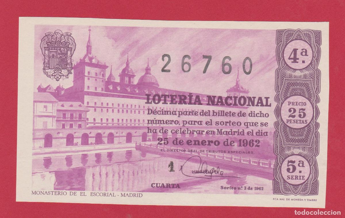 Lotaria Nacional: LOTERIA SORTEO 3 DE 1962
