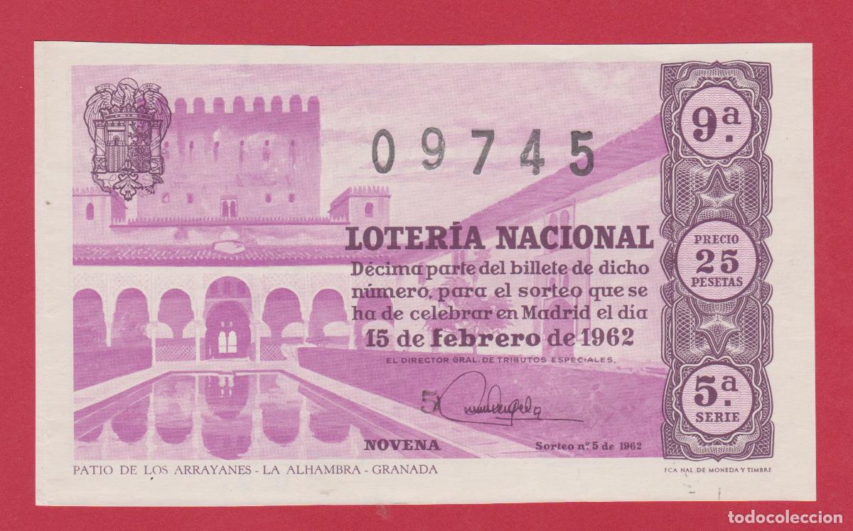 Loterie Nationale: LOTERIA SORTEO 5 DE 1962