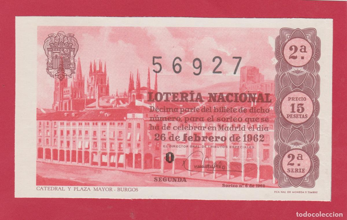 Loterie Nationale: LOTERIA SORTEO 6 DE 1962