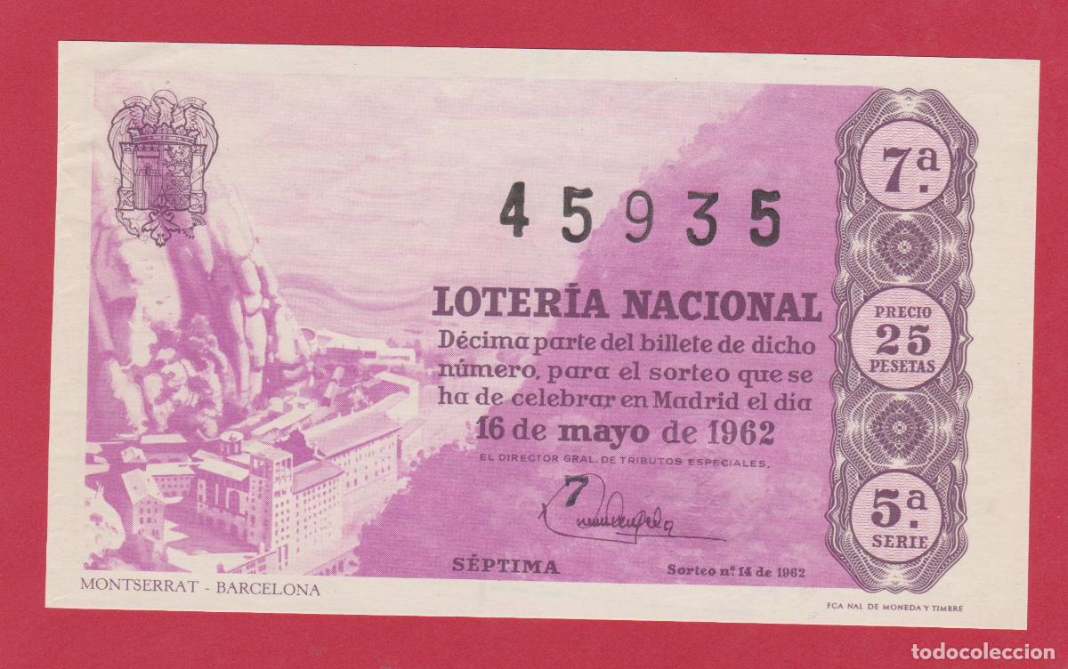 Loterie Nationale: LOTERIA SORTEO 14 DE 1962