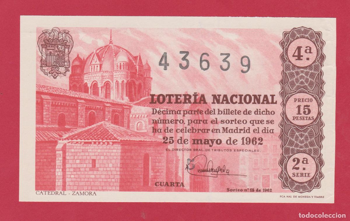 National Spanish Lottery: LOTERIA SORTEO 15 DE 1962