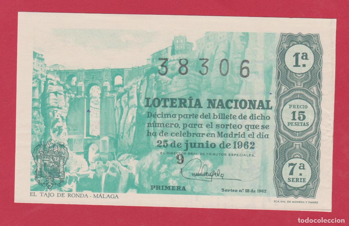 National Spanish Lottery: LOTERIA SORTEO 18 DE 1962