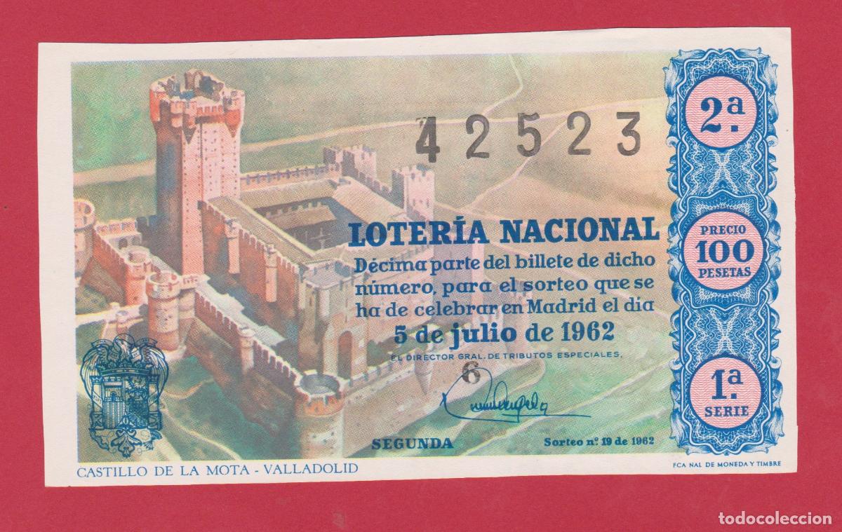 National Spanish Lottery: LOTERIA SORTEO 19 DE 1962