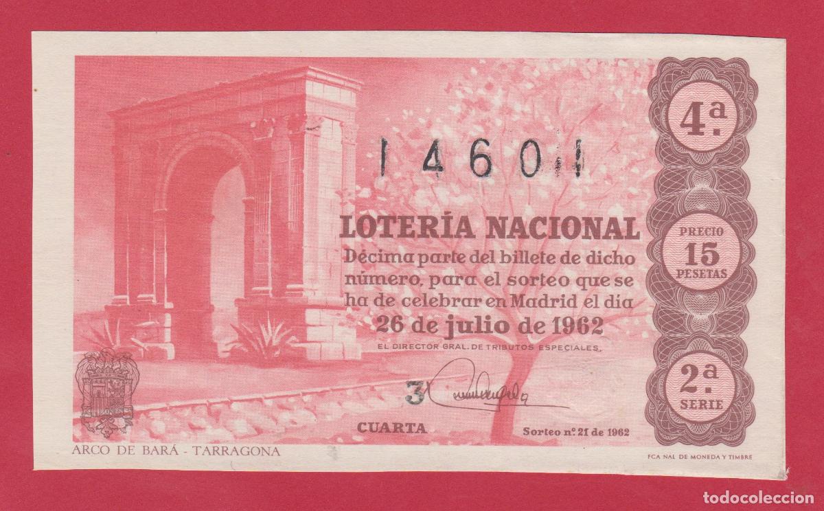 National Spanish Lottery: LOTERIA SORTEO 21 DE 1962