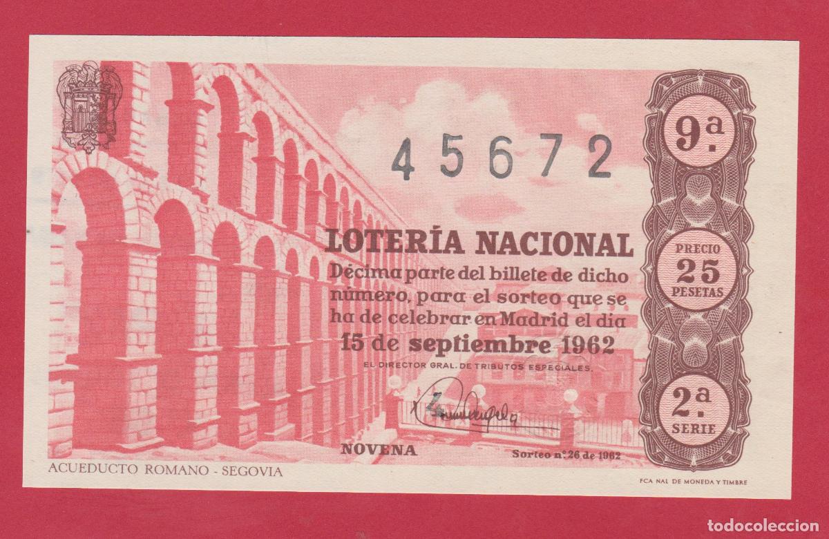 National Spanish Lottery: LOTERIA SORTEO 26 DE 1962