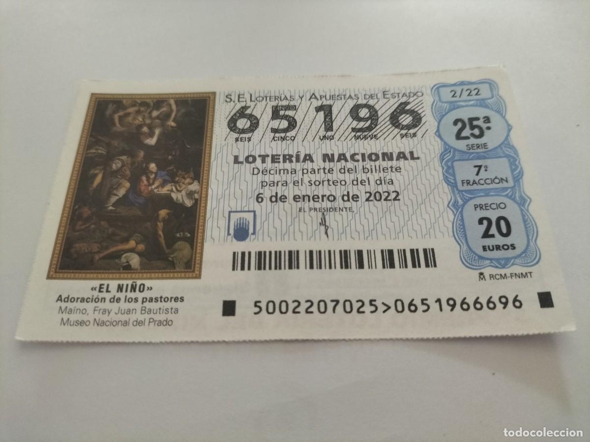 Nationale spanische Lotterie: 1 DECIMO LOTERIA SABADO 6 ENERO 2022 - 2/22 - SORTEO DE EL NI&Ntilde;O - ADORACION DE LOS PASTORES