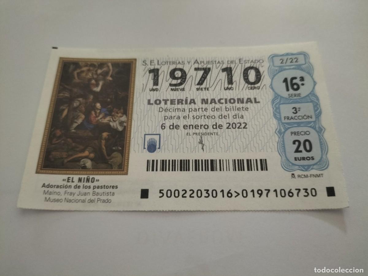 Nationale spanische Lotterie: 1 DECIMO LOTERIA SABADO 6 ENERO 2022 - 2/22 - SORTEO DE EL NI&Ntilde;O - ADORACION DE LOS PASTORES