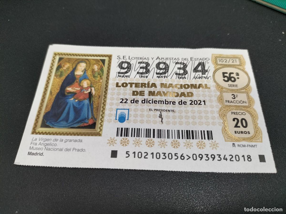 Loter&iacute;a Nacional: 1 DECIMO LOTERIA SABADO - 22 DICIEMBRE 2021 - 102/21 - NAVIDAD -VIRGEN LA GRANADA MUSEO PRADO MADRID
