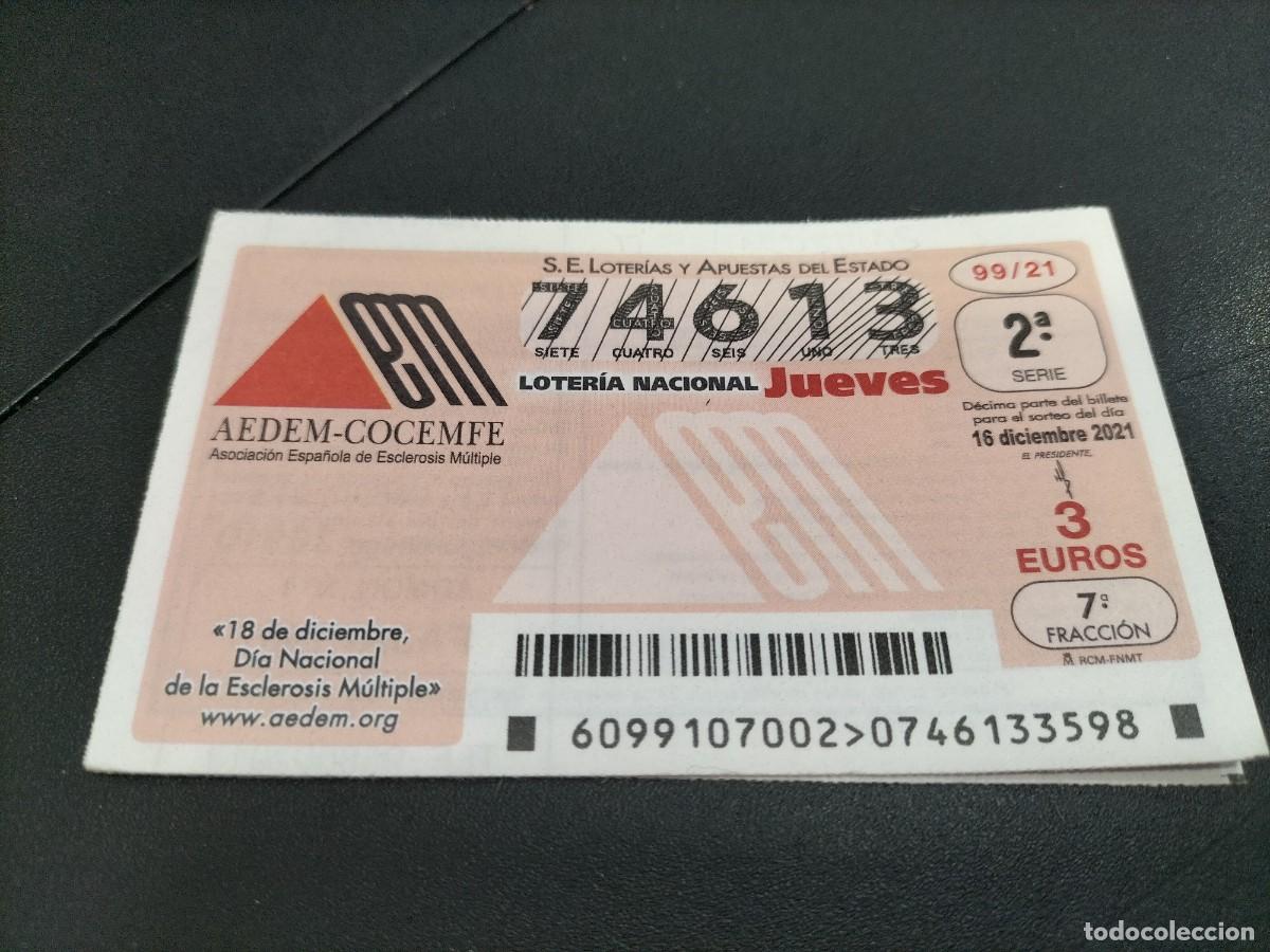 Nationale spanische Lotterie: 1 DECIMO LOTERIA JUEVES 16 DICIEMBRE 2021 99/21 DIA DE LA ESCLEROSIS MULTIPLE -MEDICINA ENFERMEDADES