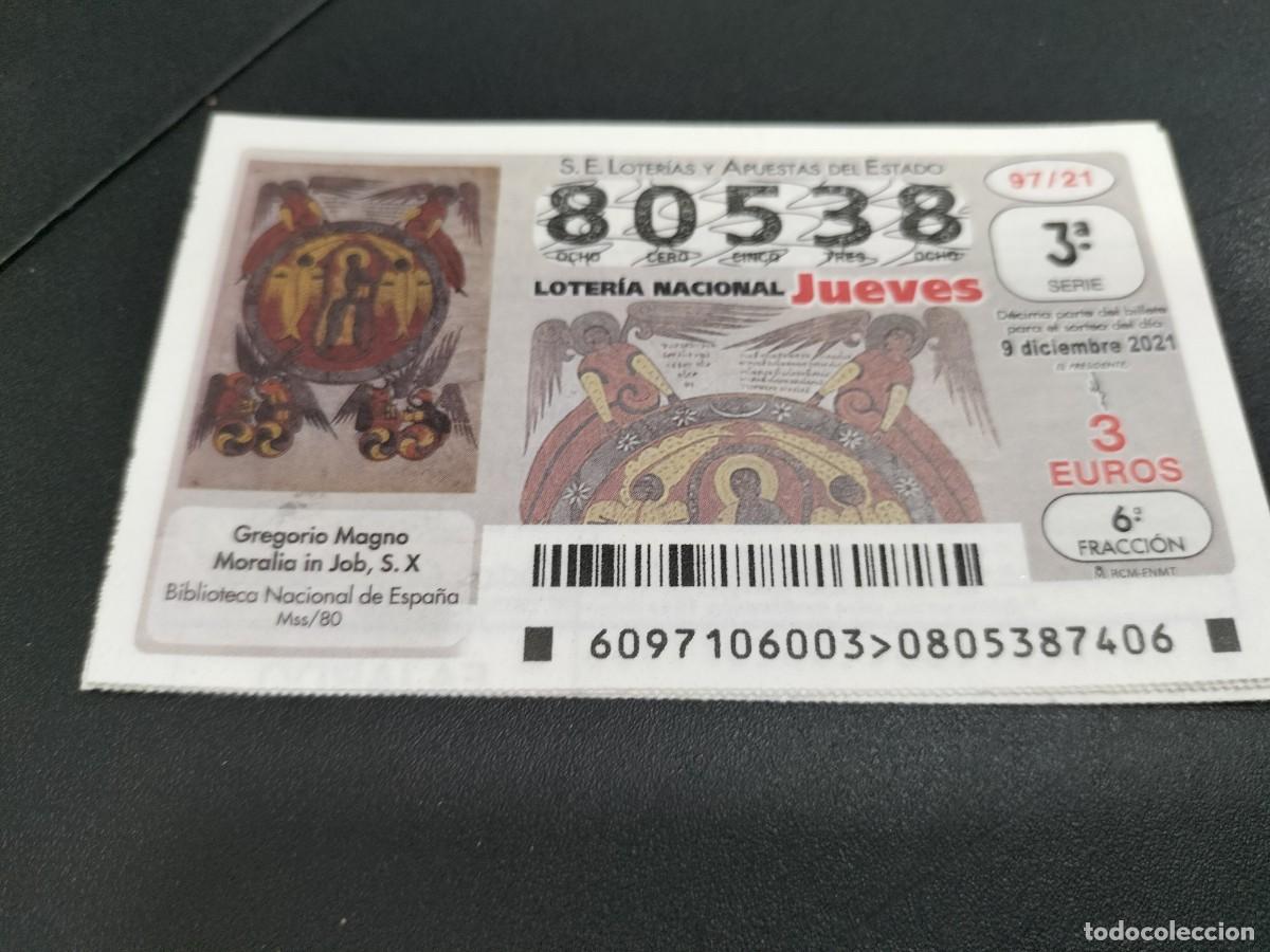 Nationale spanische Lotterie: 1 DECIMO LOTERIA JUEVES 9 DICIEMBRE 2021 - 97/21 GREGORIO MAGNO MORALIA IN JOB BIBLIOTECA NACIONAL