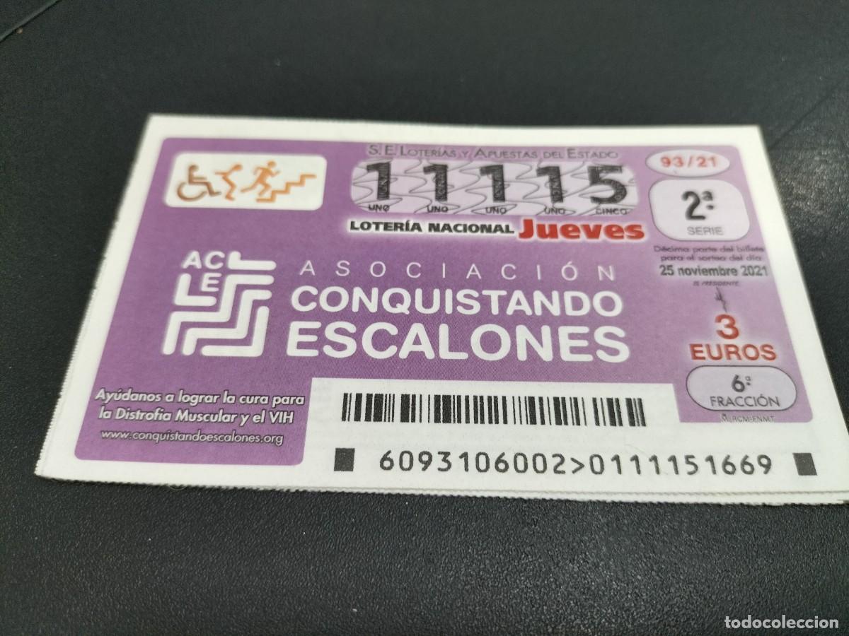 Nationale spanische Lotterie: 1 DECIMO LOTERIA NACIONAL JUEVES 25 NOVIEMBRE 2021 93/21 BUSCA DE CURA DISTROFIA MUSCULAR - MEDICINA