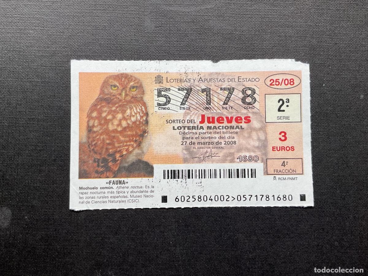 National Spanish Lottery: DECIMO LOTERIA JUEVES N&ordm; 57178 SORTEO 25 A&Ntilde;O 2008