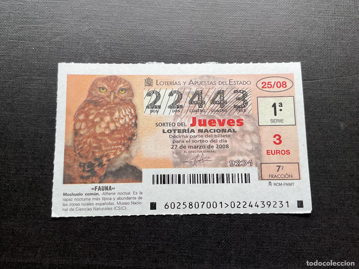 National Spanish Lottery: DECIMO LOTERIA JUEVES N&ordm; 22443 SORTEO 25 A&Ntilde;O 2008
