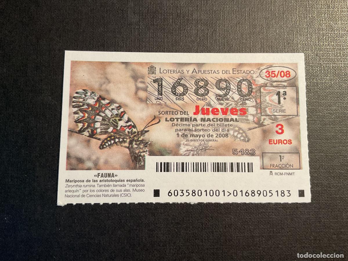 National Spanish Lottery: DECIMO LOTERIA JUEVES N&ordm; 16890 SORTEO 35 A&Ntilde;O 2008