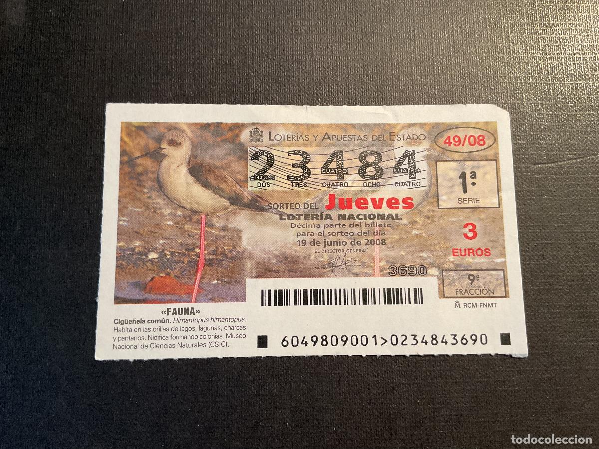 National Spanish Lottery: DECIMO LOTERIA JUEVES N&ordm; 23484 SORTEO 49 A&Ntilde;O 2008