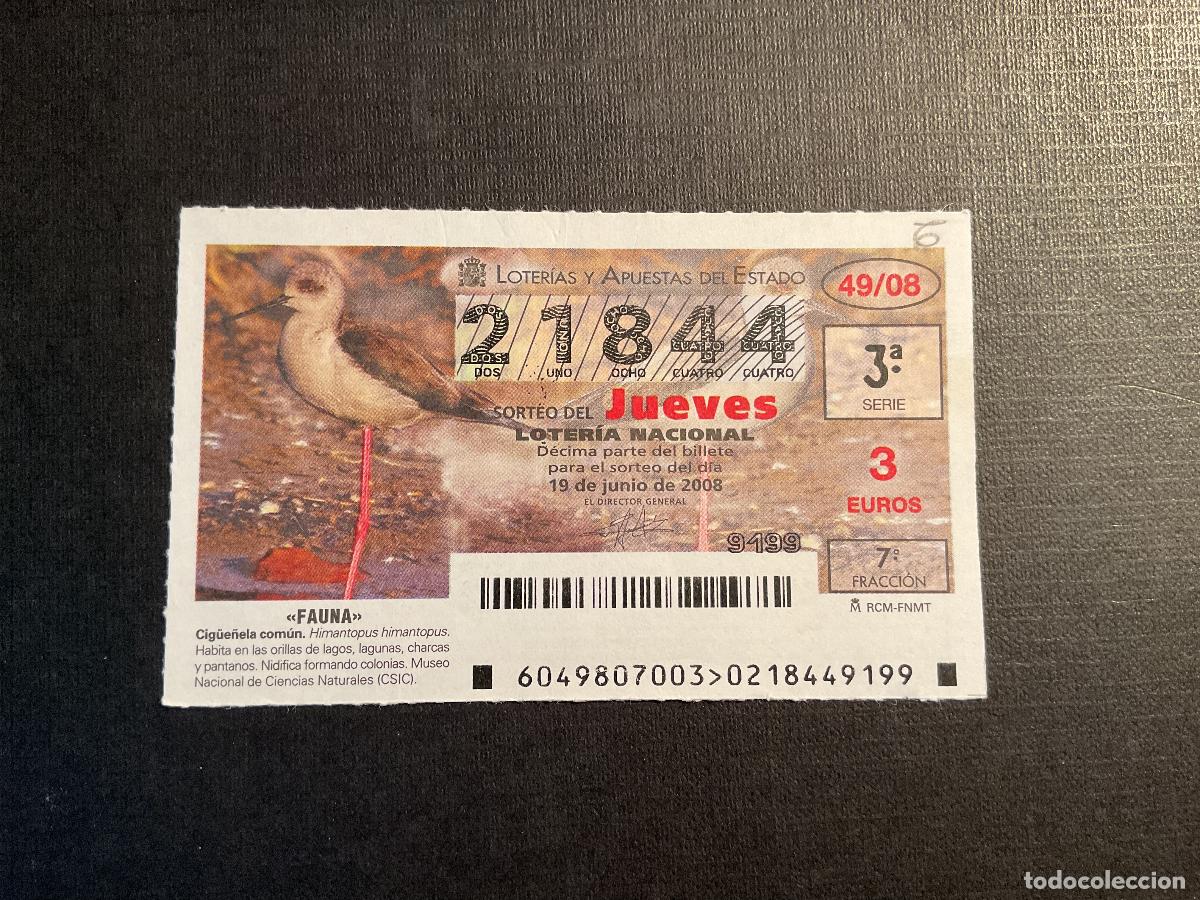 National Spanish Lottery: DECIMO LOTERIA JUEVES N&ordm; 21844 SORTEO 49 A&Ntilde;O 2008