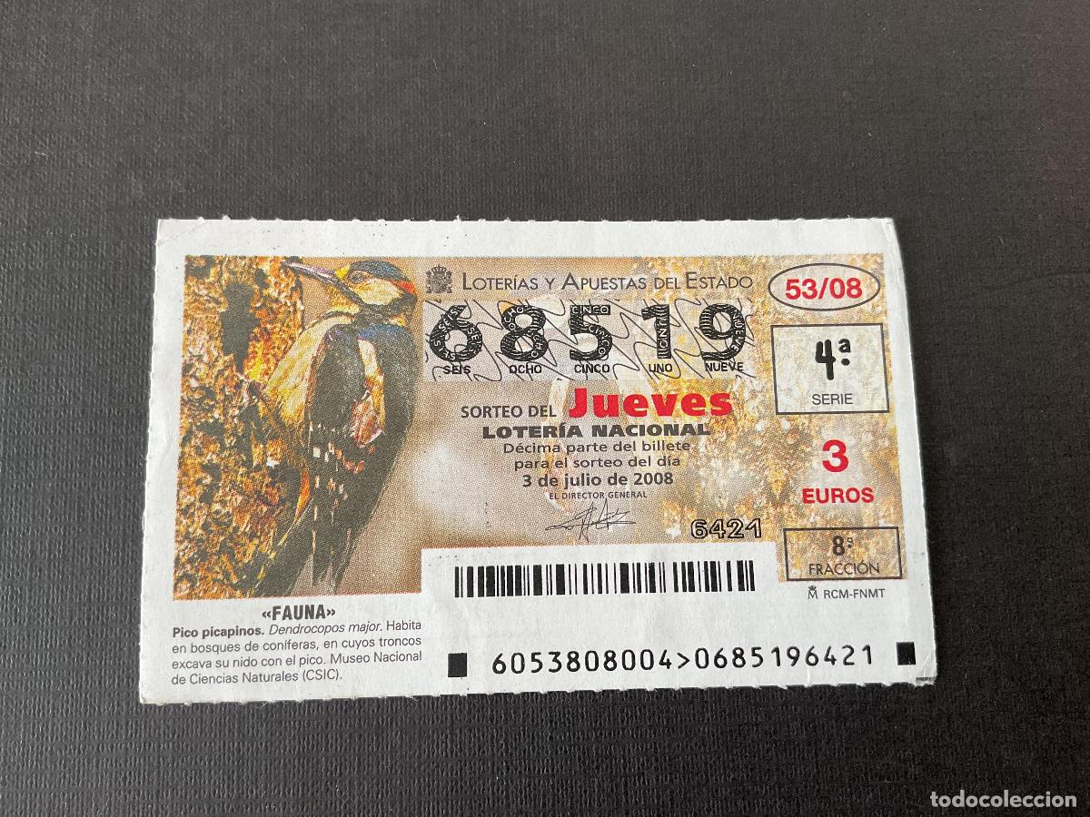 Lotaria Nacional: DECIMO LOTERIA JUEVES N&ordm; 68519 SORTEO 53 A&Ntilde;O 2008