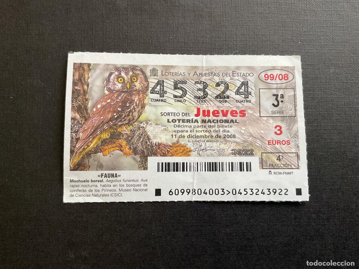 Nationale spanische Lotterie: DECIMO LOTERIA JUEVES N&ordm; 45324 SORTEO 99 A&Ntilde;O , CON DOBLEZ