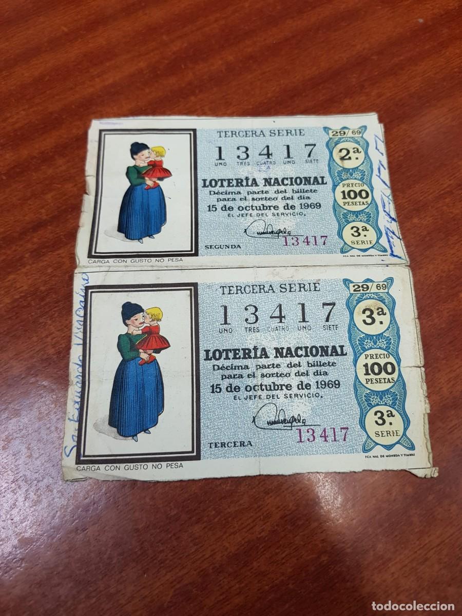Lotaria Nacional: LOTERIA NACIONAL- 2 DECIMOS-13417- 15 DE OCTUBRE DE 1969