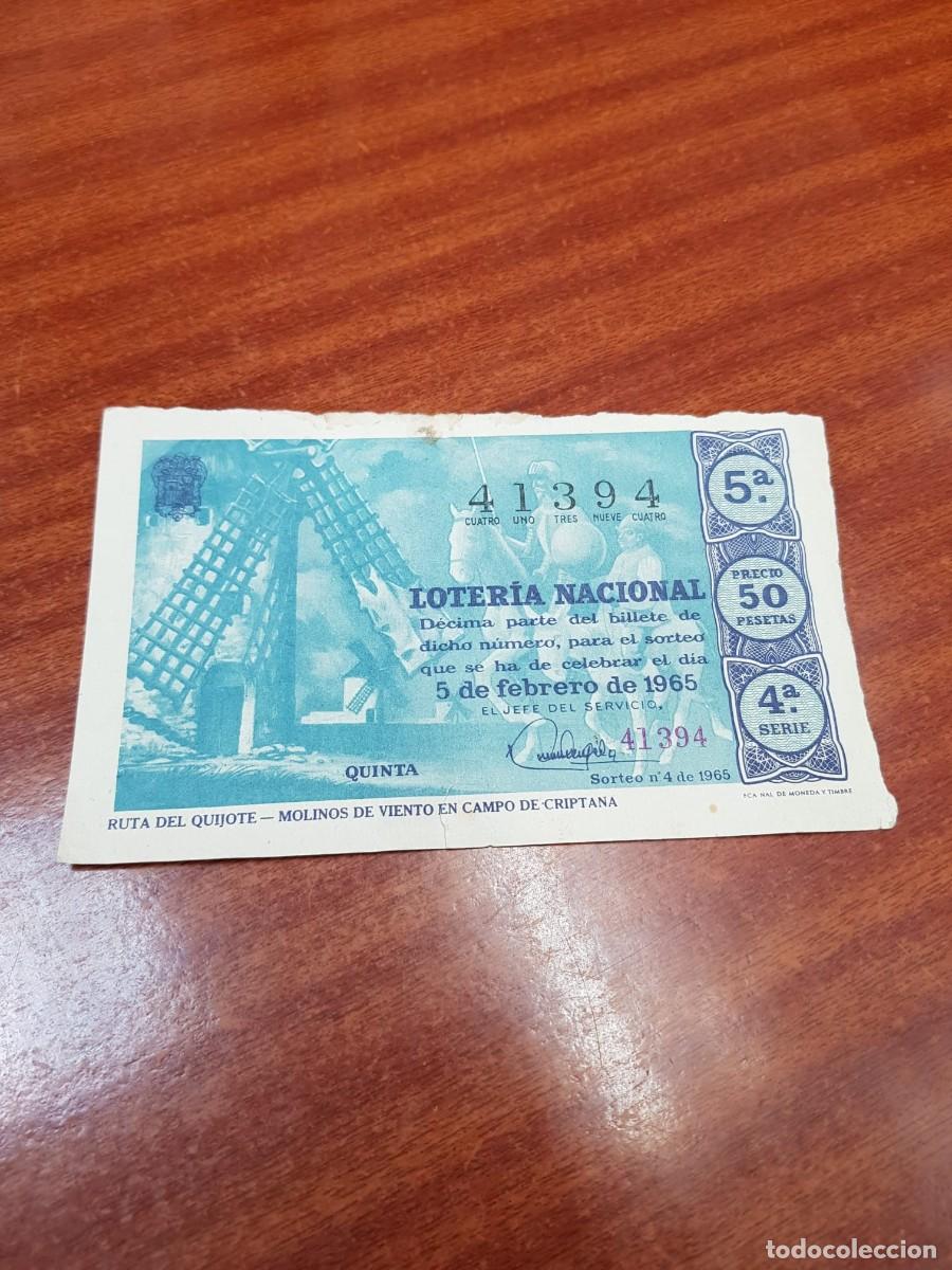 Lotaria Nacional: LOTERIA NACIONAL DECIMO-41394- 5 DE FEBRERO DE 1965