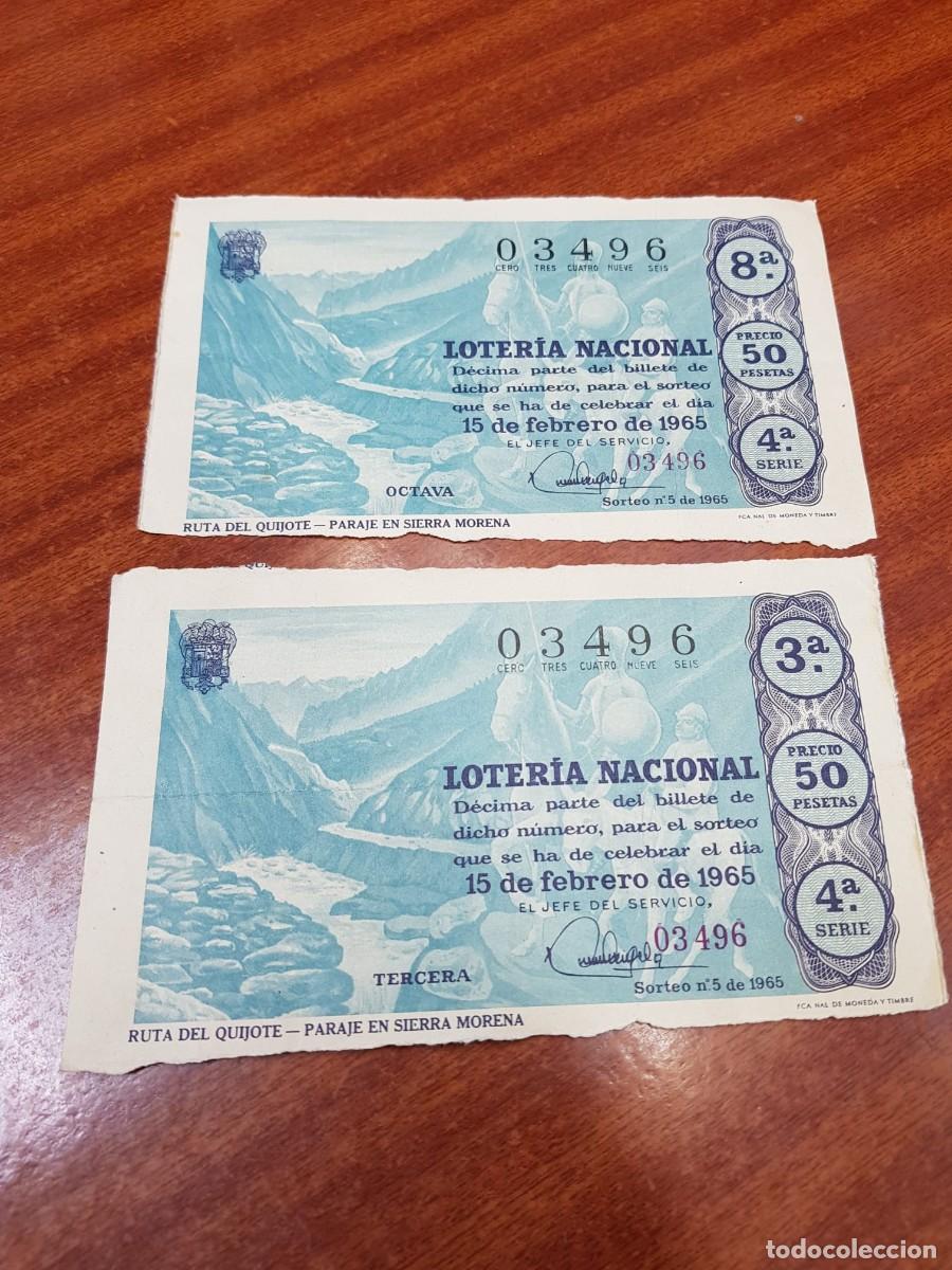 Lotaria Nacional: LOTERIA NACIONAL-2 DECIMOS- 03496- 15 DE FEBRERO DE 1965