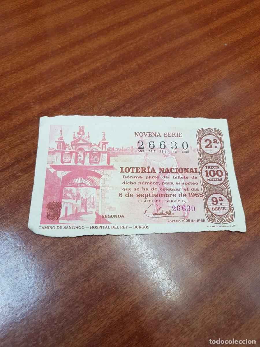 Lotaria Nacional: LOTERIA NACIONAL- DECIMO- 26630- 06 DE SETIEMBRE DE 1965
