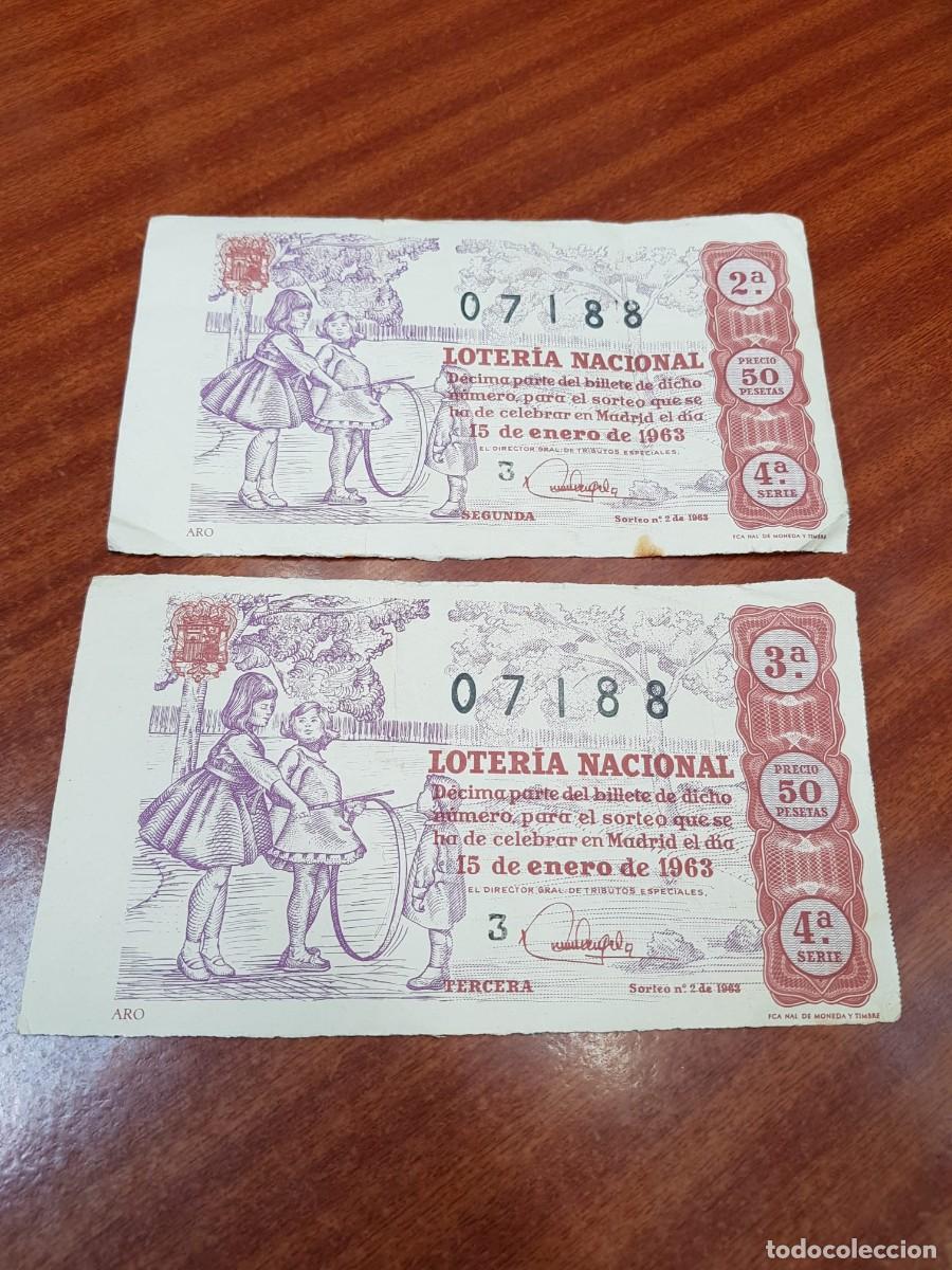 Lotaria Nacional: LOTERIA NACIONAL- 2 DECIMOS- 07188- 15 DE ENERO DE 1963