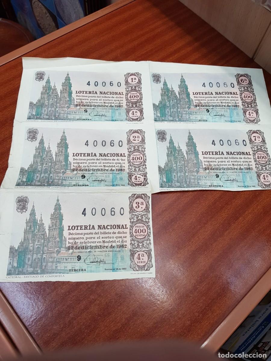 Lotaria Nacional: LOTERIA NACIONAL- 5 DECIMOS- 40060- 22 DE DICIEMBRE DE 1962