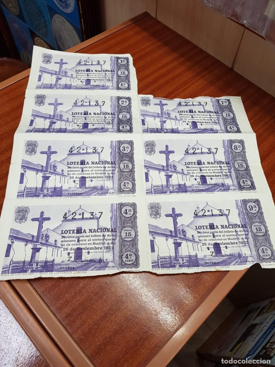 Lotaria Nacional: LOTERIA NACIONAL- 7 DECIMOS- 42137- 26 DE NOVIEMBRE DE 1962