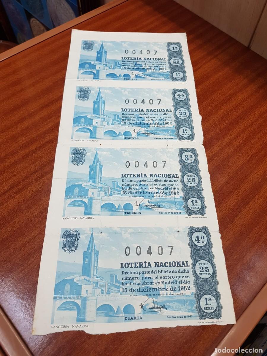 Lotaria Nacional: LOTERIA NACIONAL- 4 DECIMOS- 00407- 15 DE SETIEMBRE DE 1962