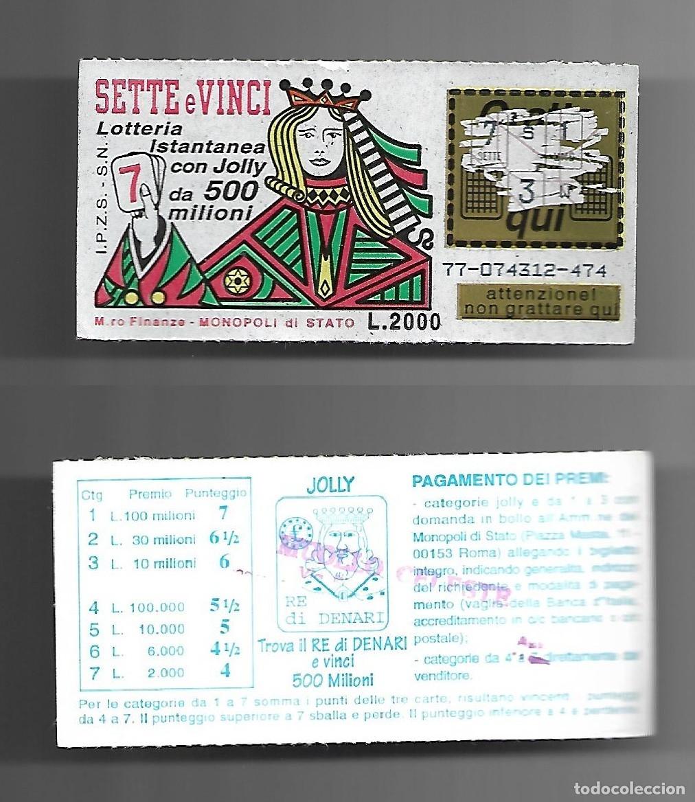 Lotaria Nacional: Gratta e Vinci - Sette e Vinci - Lotto 77 da Lire 2.000