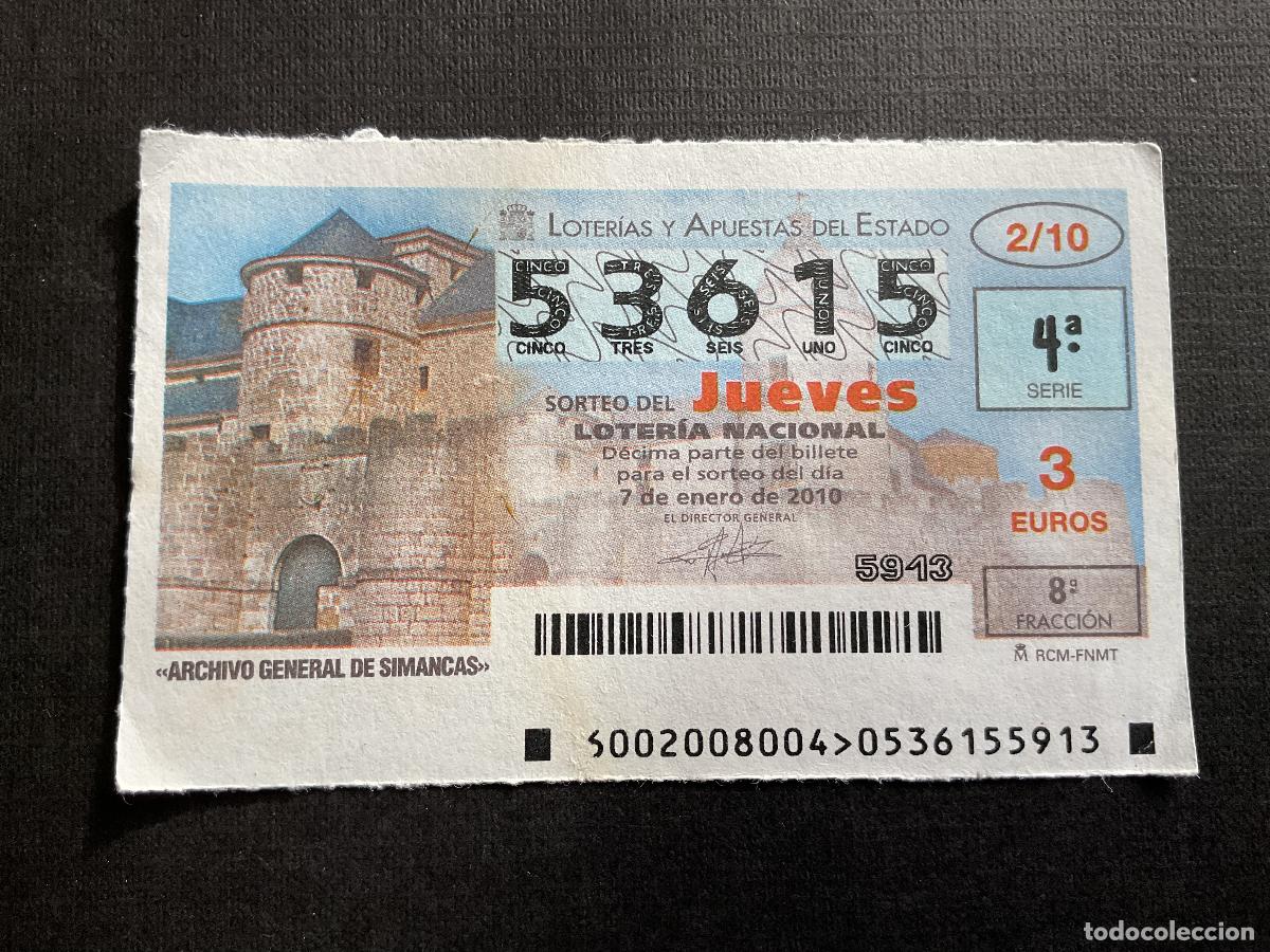 Nationale spanische Lotterie: DECIMO LOTERIA JUEVES N&ordm; 53615 SORTEO 02 A&Ntilde;O 2010