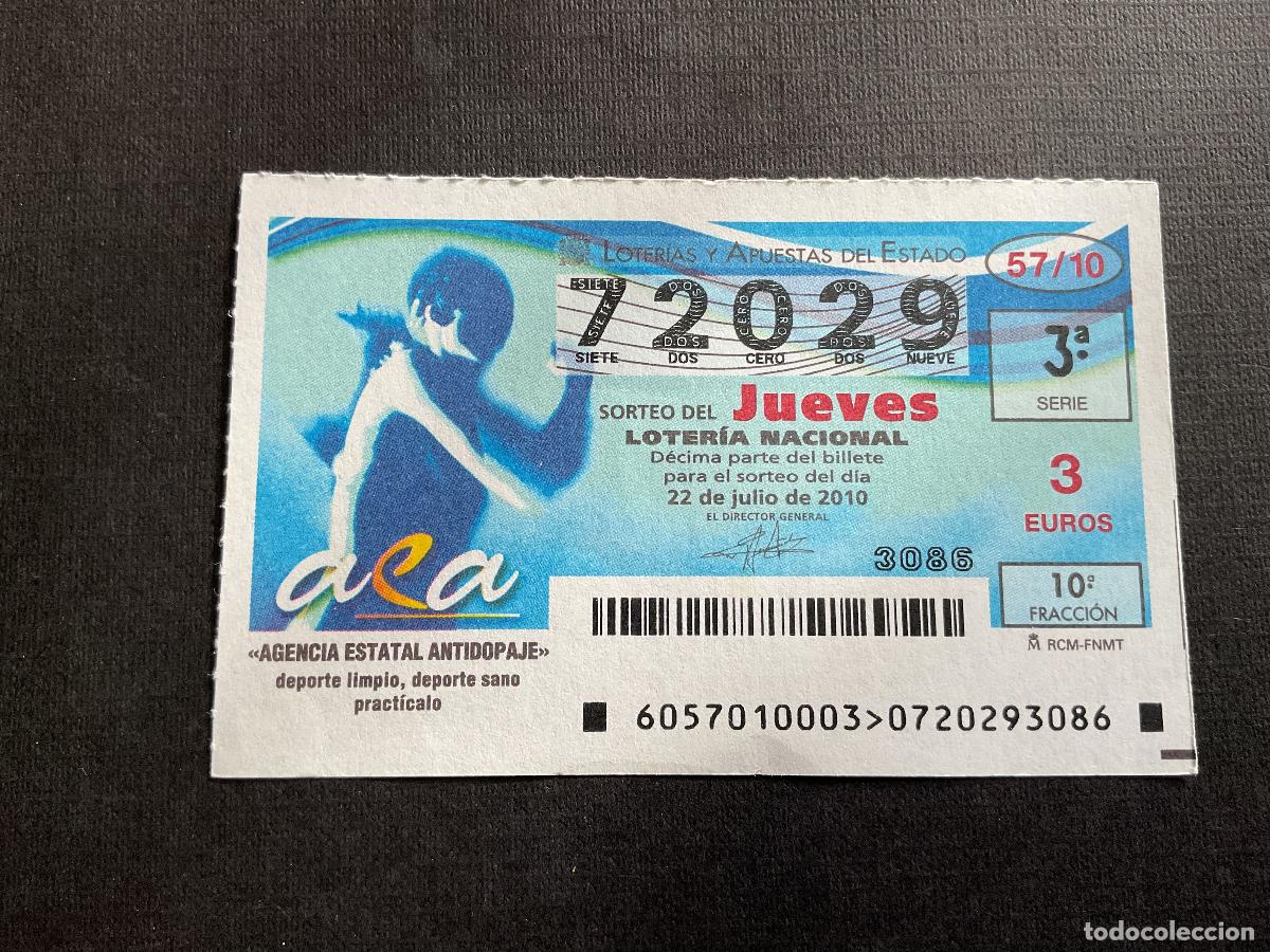Nationale spanische Lotterie: DECIMO LOTERIA JUEVES N&ordm; 72029 SORTEO 57 A&Ntilde;O 2010