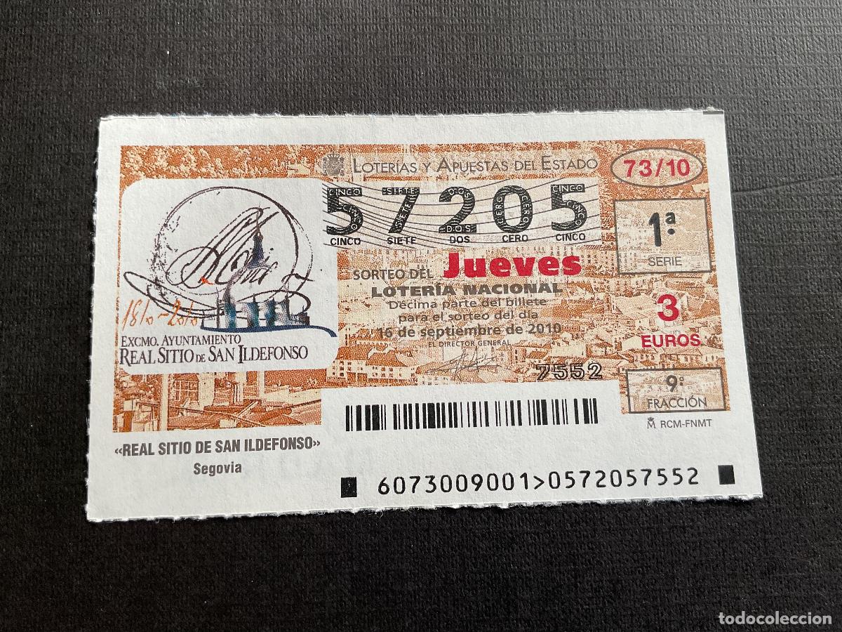National Spanish Lottery: DECIMO LOTERIA JUEVES N&ordm; 57205 SORTEO 73 A&Ntilde;O 2010