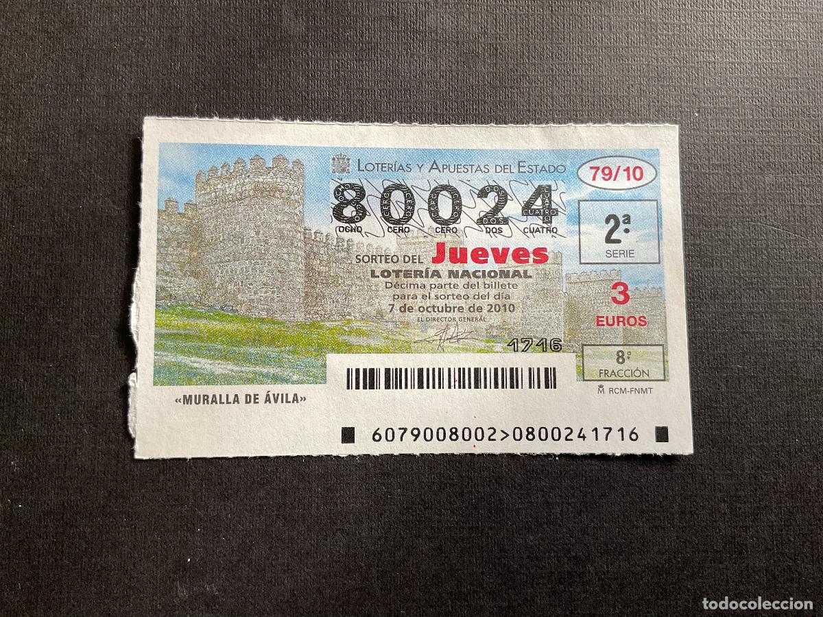 National Spanish Lottery: DECIMO LOTERIA JUEVES N&ordm; 80024 SORTEO 79 A&Ntilde;O 2010
