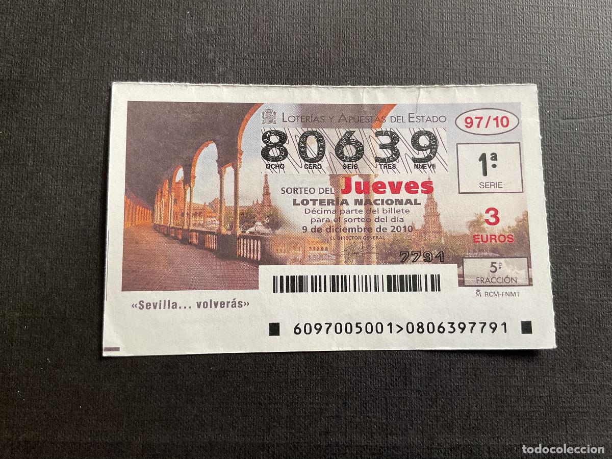 National Spanish Lottery: DECIMO LOTERIA JUEVES N&ordm; 80639 SORTEO 97 A&Ntilde;O 2010
