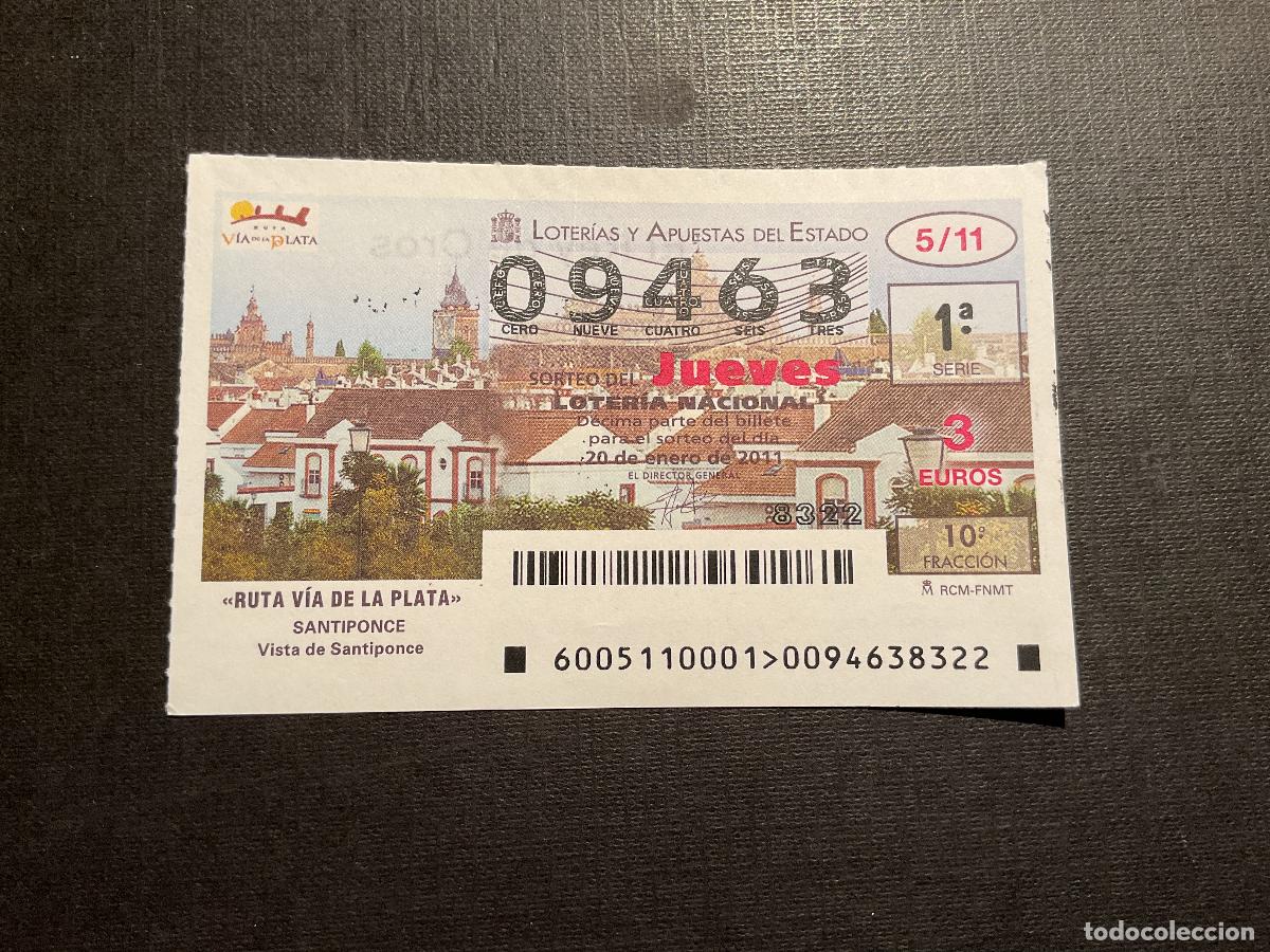National Spanish Lottery: DECIMO LOTERIA JUEVES N&ordm; 09463 SORTEO 05 A&Ntilde;O 2011