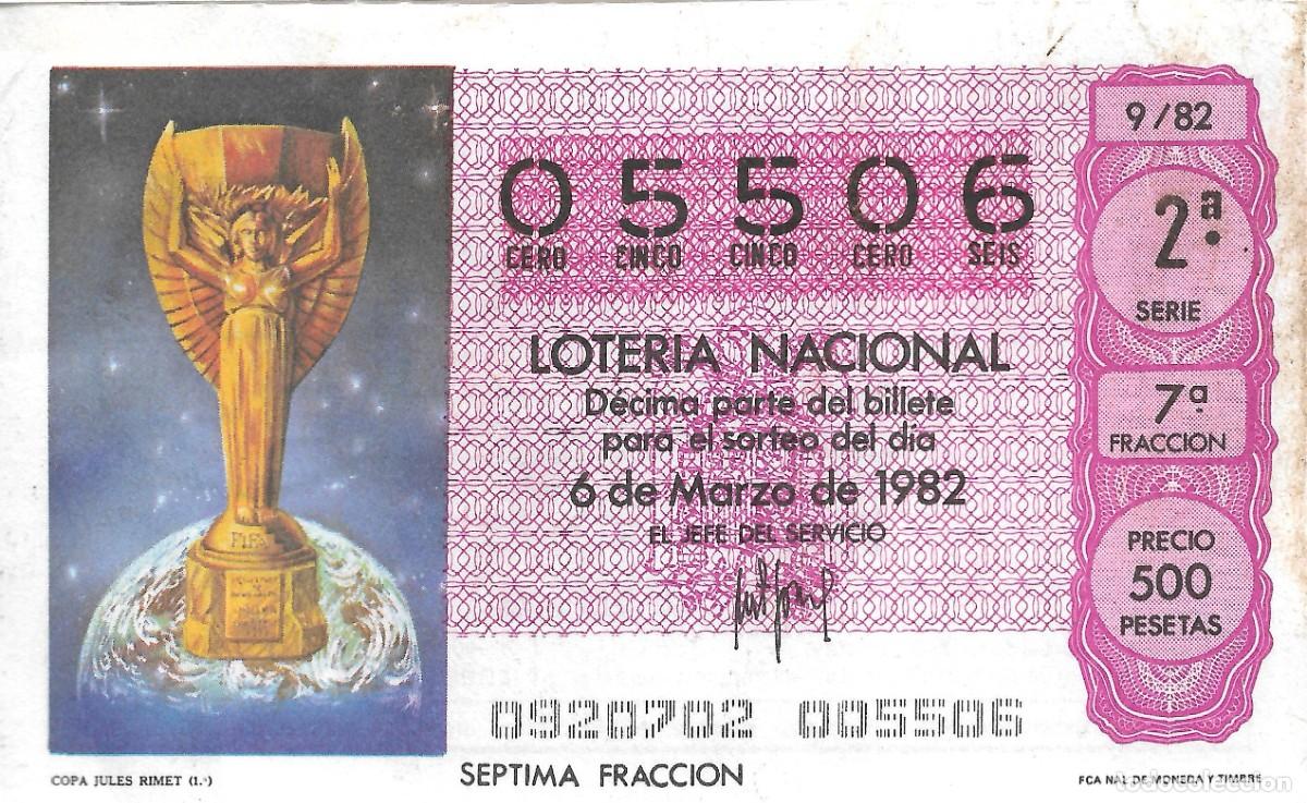 National Spanish Lottery: DECIMO DE LOTERIA NUMERO 5506 DEDICADO A LA COPA MUNDIAL DE FUTBOL
