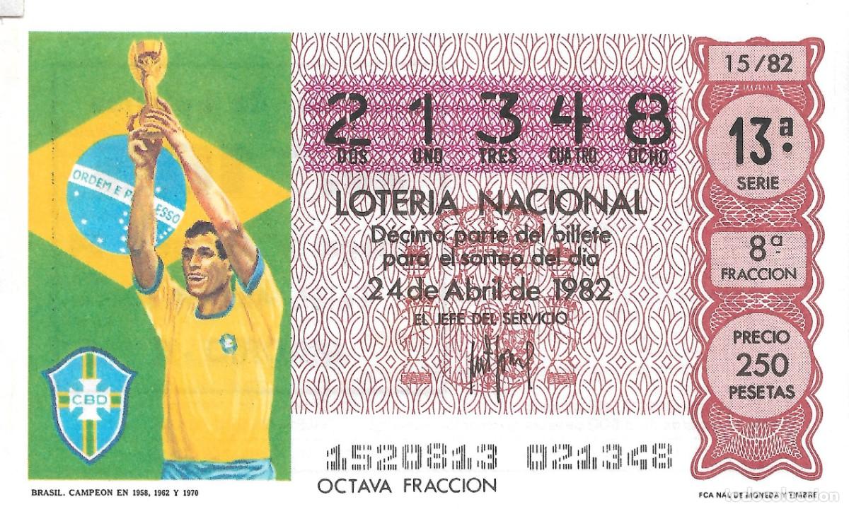 National Spanish Lottery: DECIMO DE LOTERIA NUMERO 21348 DEDICADO A BRASIL 1962-70