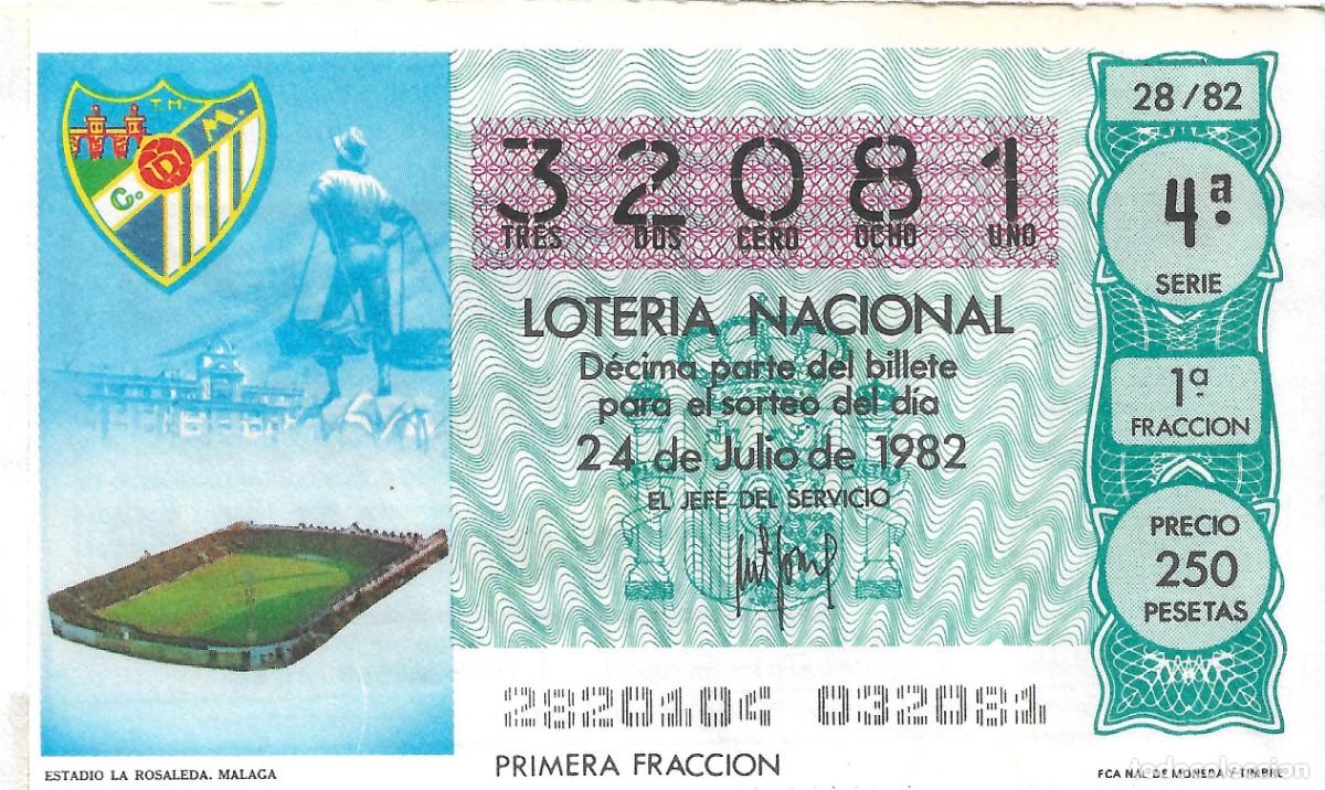 National Spanish Lottery: DECIMO DE LOTERIA 32081 DEDICADO AL ESTADIO DE LA ROSALEDA DE MALAGA