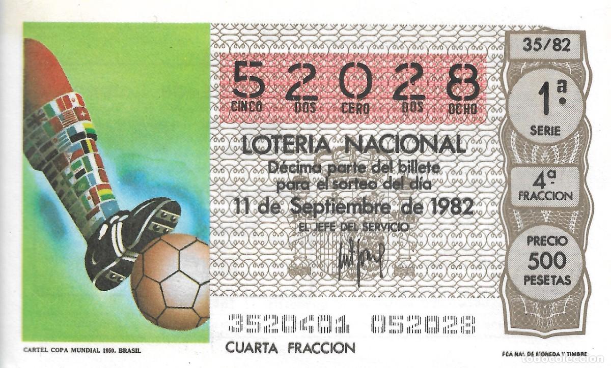 National Spanish Lottery: DECIMO DE LOTERIA NUMERO 52028 DEDICADO AL CAMPEONATO MUNDIAL DE 1960 DE BRASIL