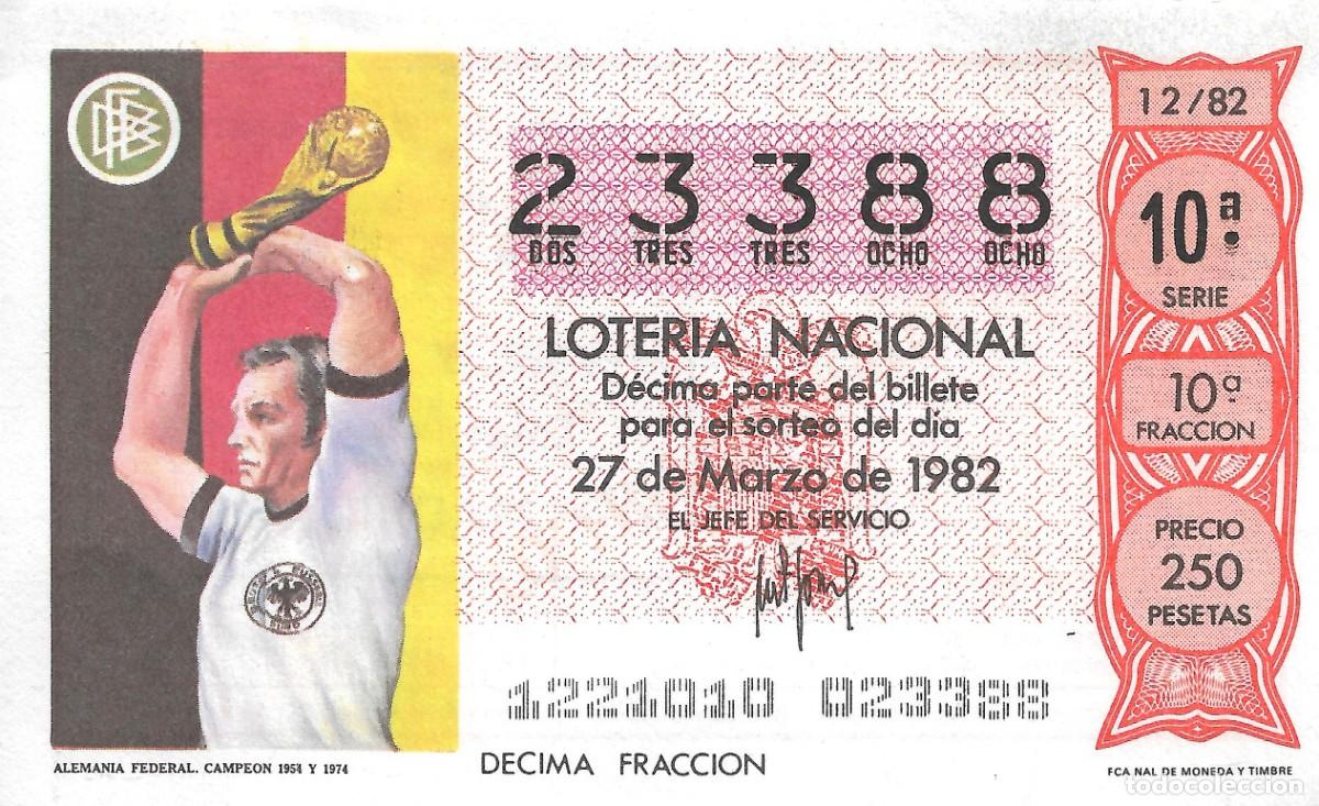 National Spanish Lottery: DECIMO DE LOTERIA NUMERO 23388 DEDICADO A ALEMANIA 1954-74