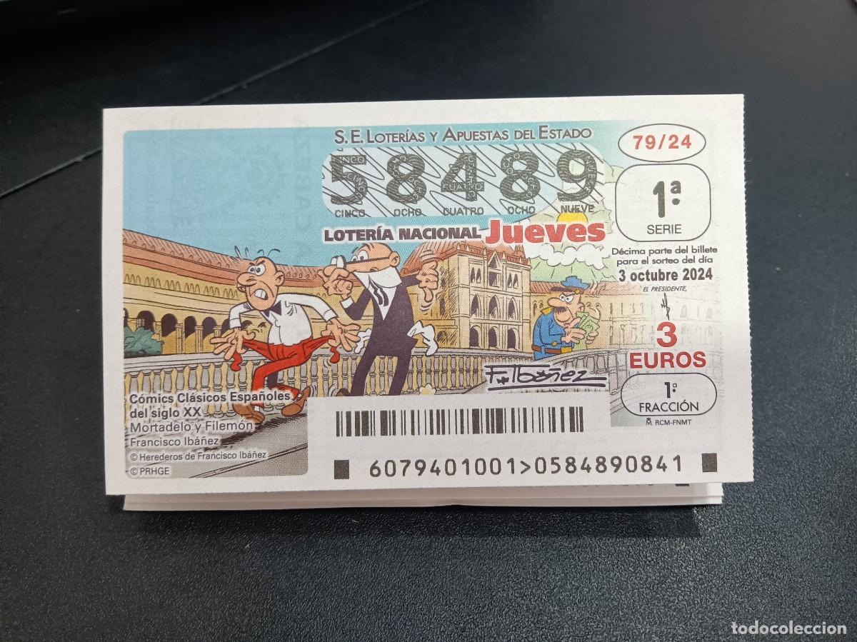 Nationale spanische Lotterie: 1 D&Eacute;CIMO LOTERIA JUEVES - 3 OCTUBRE 2024 - 79/24 - MORTADELO Y FILEMON - COMICS CLASICOS
