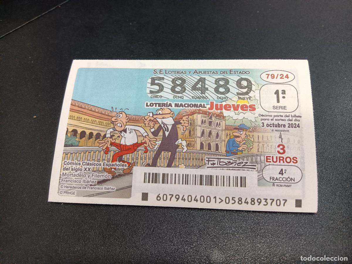 Nationale spanische Lotterie: 1 D&Eacute;CIMO LOTERIA JUEVES - 3 OCTUBRE 2024 - 79/24 - MORTADELO Y FILEMON - COMICS CLASICOS